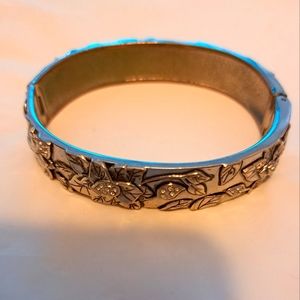 Silver toned and crystal bracelet